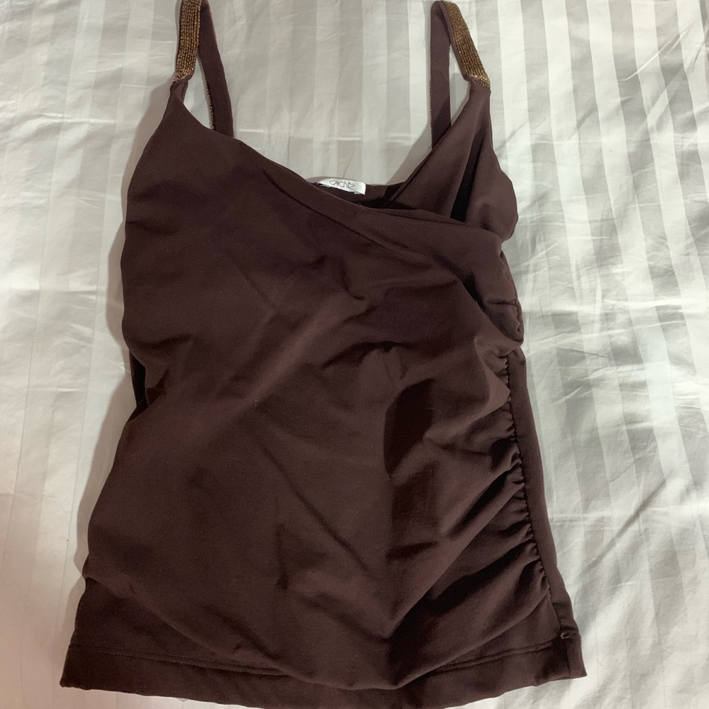 Cache seamless top with built in bra and beading